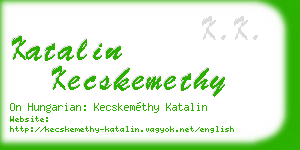 katalin kecskemethy business card